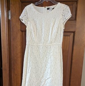 Ivory min-length dress